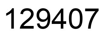 Number 129407 black image
