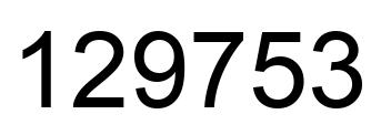 Number 129753 black image