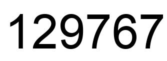 Number 129767 black image