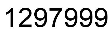 Number 1297999 black image