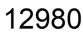 Number 12980 black image