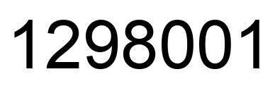 Number 1298001 black image