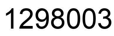 Number 1298003 black image