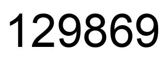 Número 129869 imagen negro