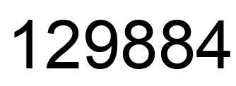 Number 129884 black image