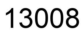 Number 13008 black image