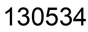 Number 130534 black image
