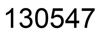 Number 130547 black image