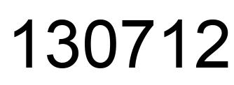 Number 130712 black image