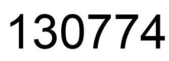 Number 130774 black image