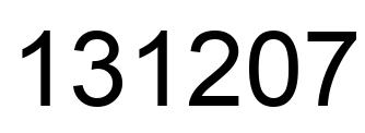 Number 131207 black image