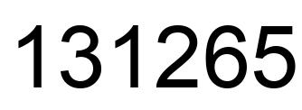 Número 131265 imagen negro