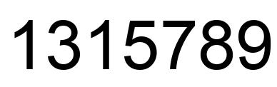 Number 1315789 black image