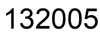 Number 132005 black image