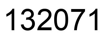 Number 132071 black image