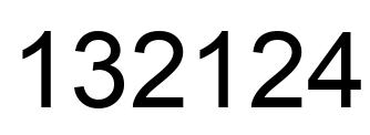 Number 132124 black image