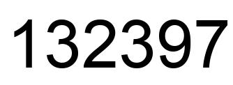Number 132397 black image