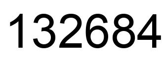 Number 132684 black image