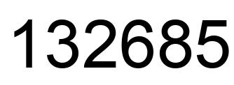 Number 132685 black image