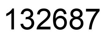 Number 132687 black image