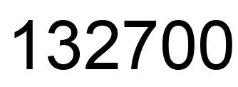 Number 132700 black image