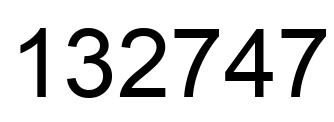 Number 132747 black image