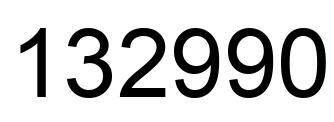 Number 132990 black image