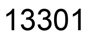 Number 13301 black image