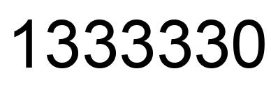 Number 1333330 black image