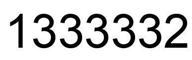 Number 1333332 black image