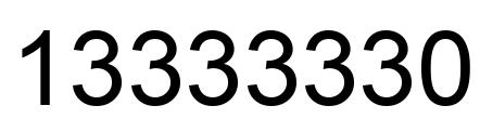 Number 13333330 black image