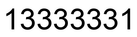 Number 13333331 black image