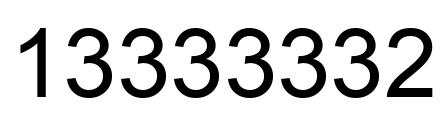 Number 13333332 black image