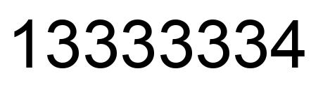 Number 13333334 black image
