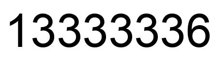 Number 13333336 black image