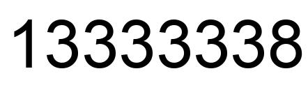 Number 13333338 black image