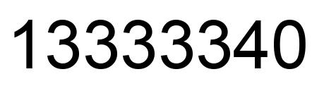 Number 13333340 black image