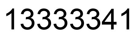 Number 13333341 black image