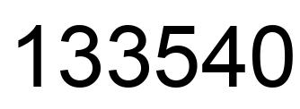 Number 133540 black image