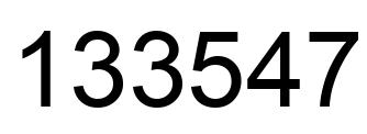 Number 133547 black image