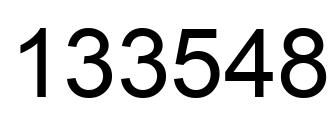 Number 133548 black image