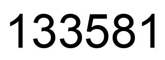 Number 133581 black image