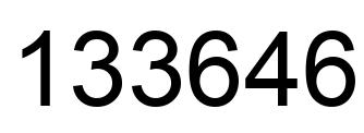Number 133646 black image