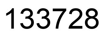 Number 133728 black image