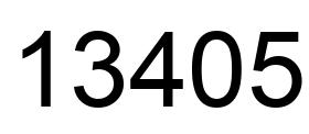 Number 13405 black image