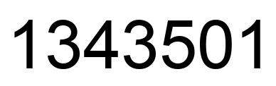 Number 1343501 black image