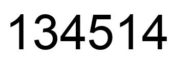 Number 134514 black image