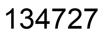 Number 134727 black image