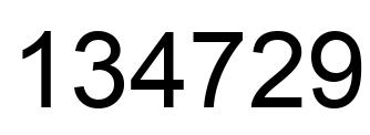 Number 134729 black image