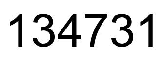 Number 134731 black image